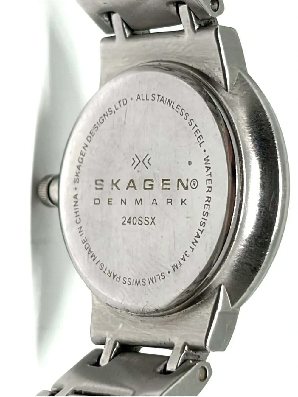 Vintage Skagen Stainless Steel Analog Diamond Wrist Watch Working New Battery